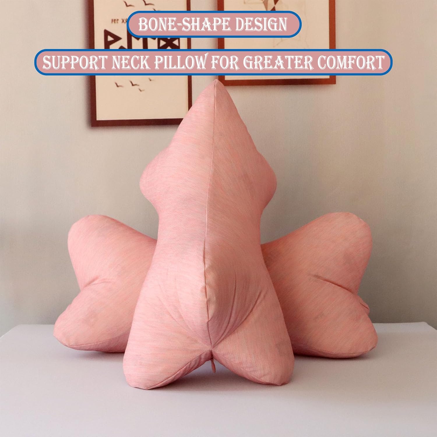 ZHIWEIKJ Bone Neck Pillows Dog Bone Shaped Pillow Cervical Neck Pillow for Camping Sleeping Travel Car Truck Driving Home and Office Rest (Size : E) - Image 2