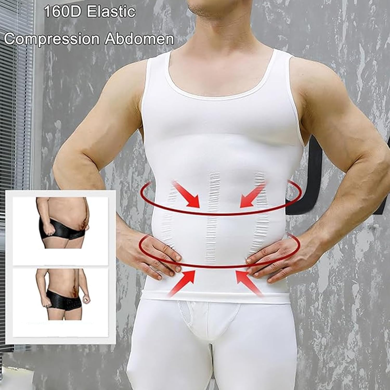 Shaperluv Tank 2.0 Herren,compression shirt herren figurformende Weste,Shaperluv Shaper Tank für große und lange Männer Geeignet für Sportarten und Partys