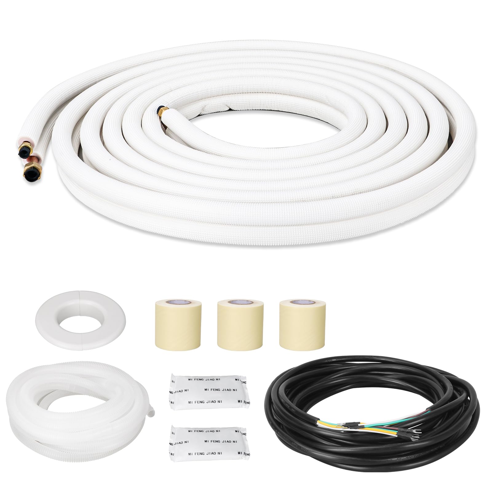 Photo 1 of NEAGLORY 25 Ft Mini Split Line Set, 1/4" & 3/8" O.D. Twin Copper Tubing Insulated Coil Copper Pipes HVAC for Mini Split AC and Heating Equipment