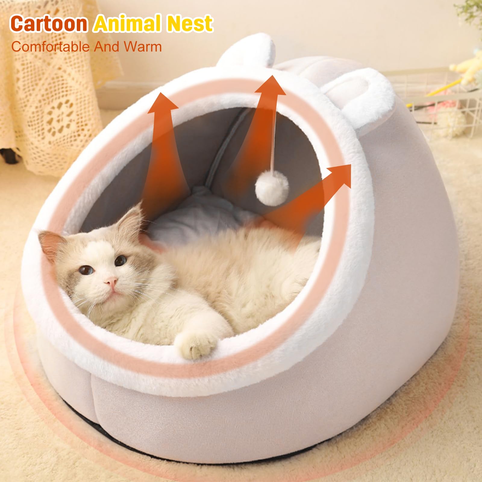 Casa Gato PETCUTE Cama De Cueva Para Gatos,Camas Para Gatos De