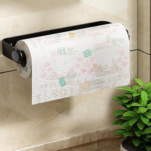 Miniatura 3 de Soporte para toallas de papel con adhesivo debajo del gabinete, rollos de toallas de papel jumbo extraíbles a prueba de óxido para cocina del hogar,