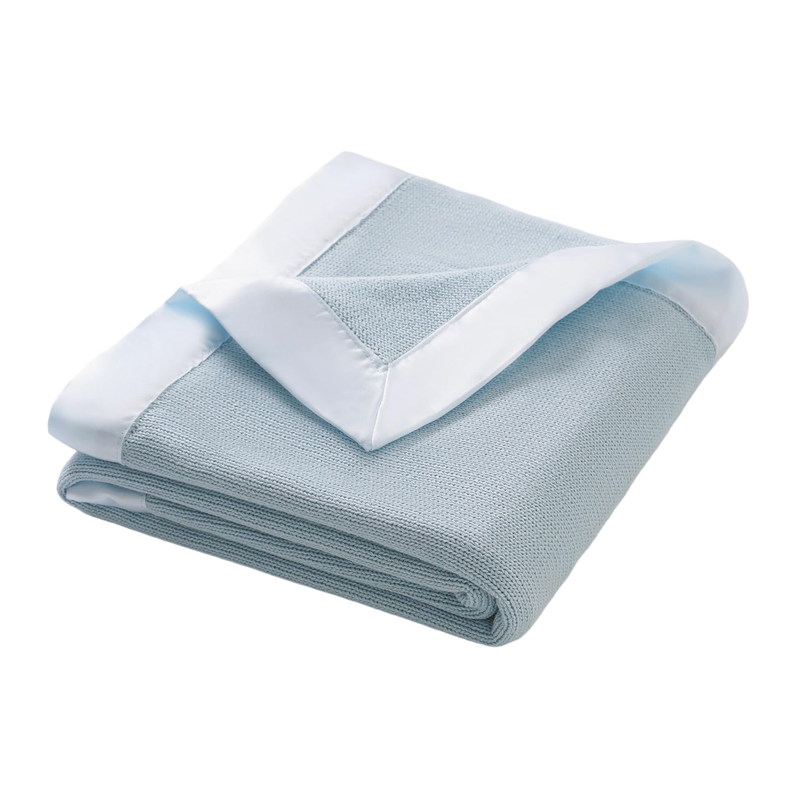 Hadetoto Cotton Baby Blanket with Satin Trim, 80x100 cm