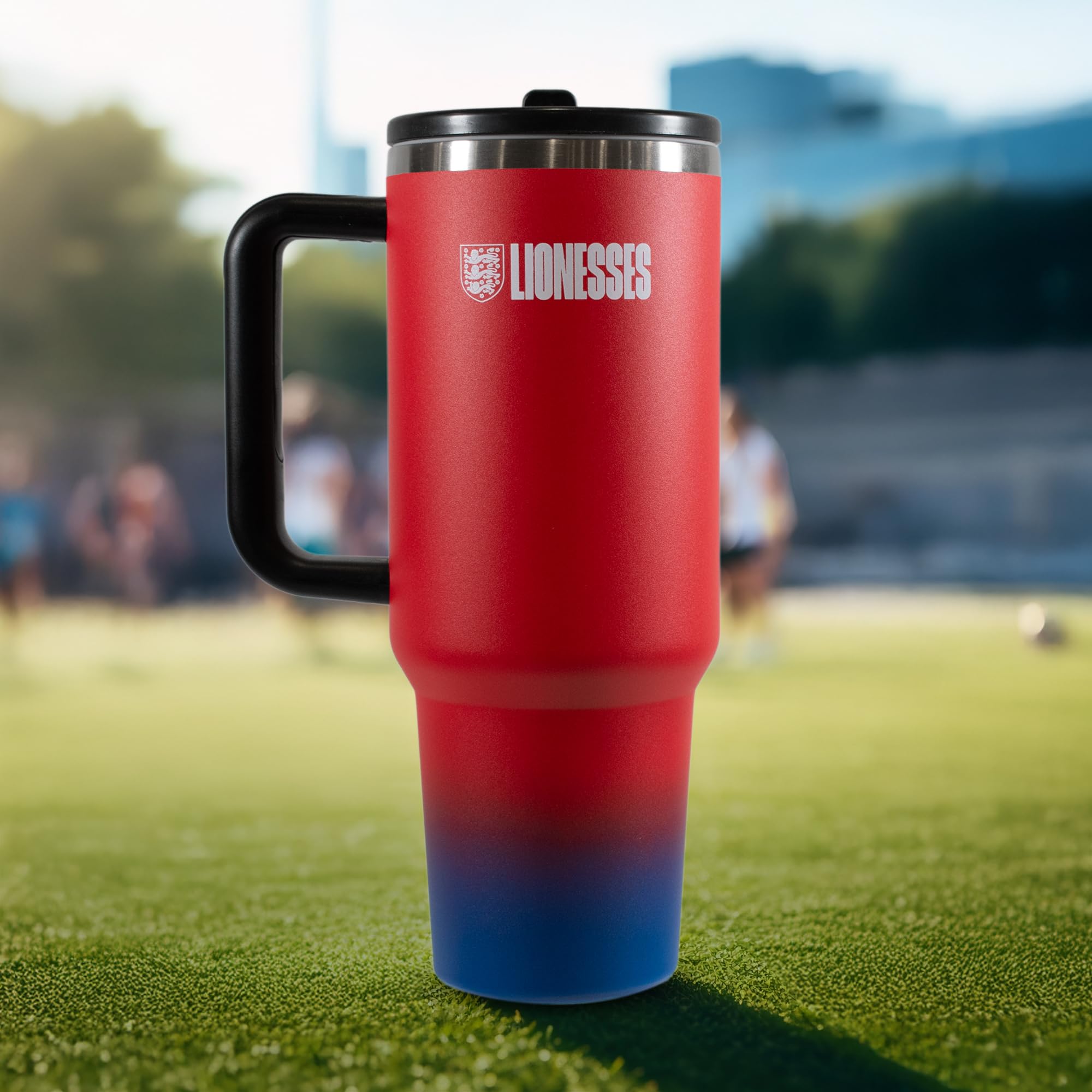 Hy-Pro Officially Licensed Lionesses 40oz/1.18 L Thermal Flask & Handle, Metal Water Bottle with Straw - Image 2