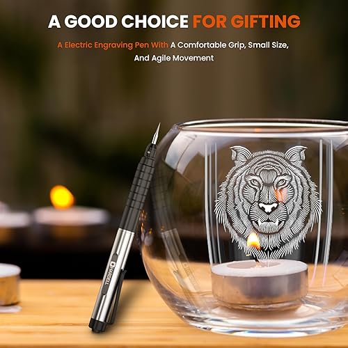 Miniatura 7 de HARDELL Bolígrafo de grabado, herramienta de grabado inalámbrica con 37000 RPM, grabador de metal recargable por USB para artistas y bricolaje, Negro