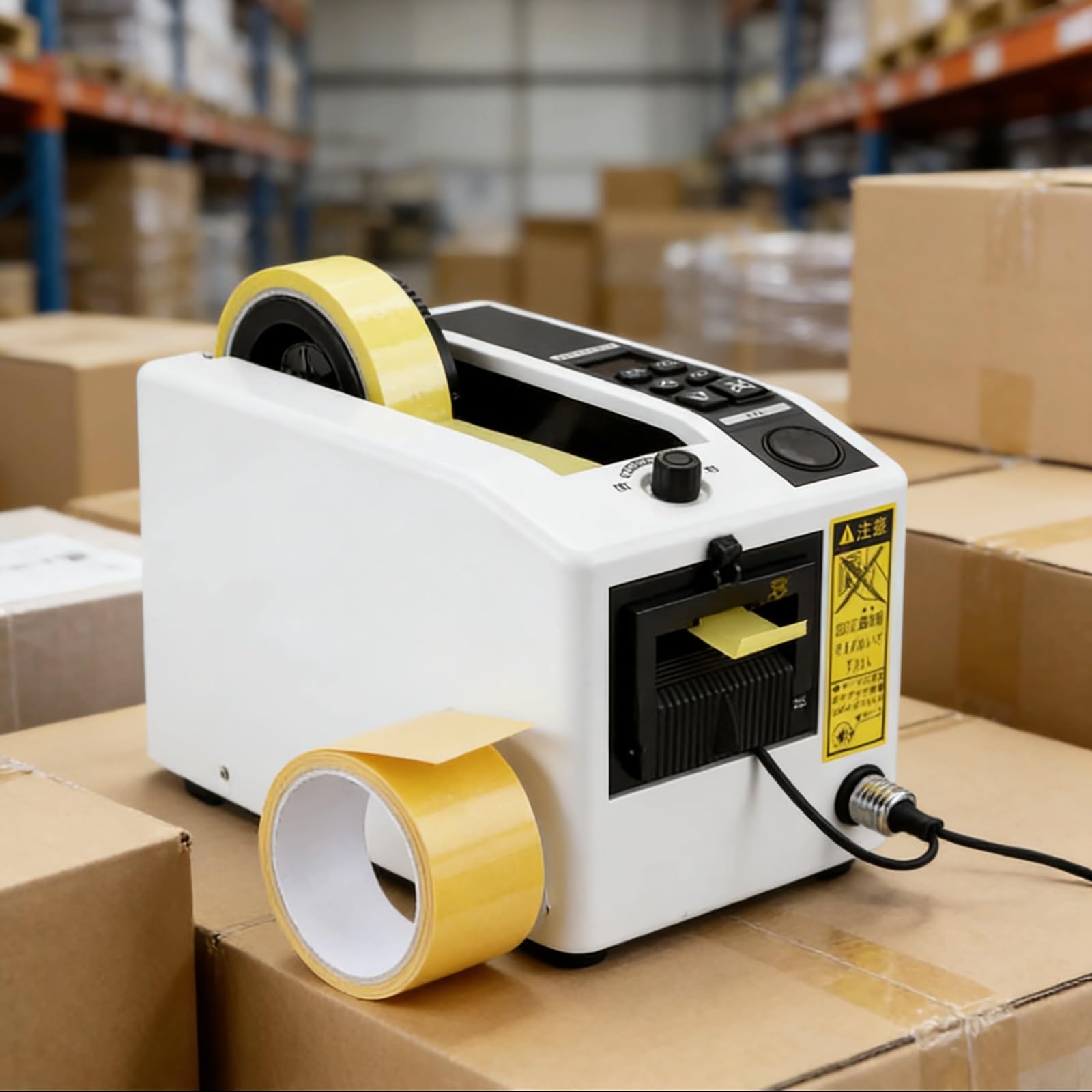 Electric Tape Cutting Machine,Automatic Tape Dispenser,Cutting 8-50mm Width 999mm Cutting Length,for Wrapping/Packing Office Shipping,Businesses,Home Use