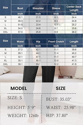 Miniatura 6 de Ekouaer - Conjunto de pijama de satén sedoso para mujer, camiseta de manga corta con pantalón largo, conjunto de pijama suave para el descanso