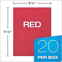 Vista 3 de Oxford Carpetas de bolsillo de tres pliegues, tamaño carta, rojo, tarjetero interior, 20 por caja (59811)