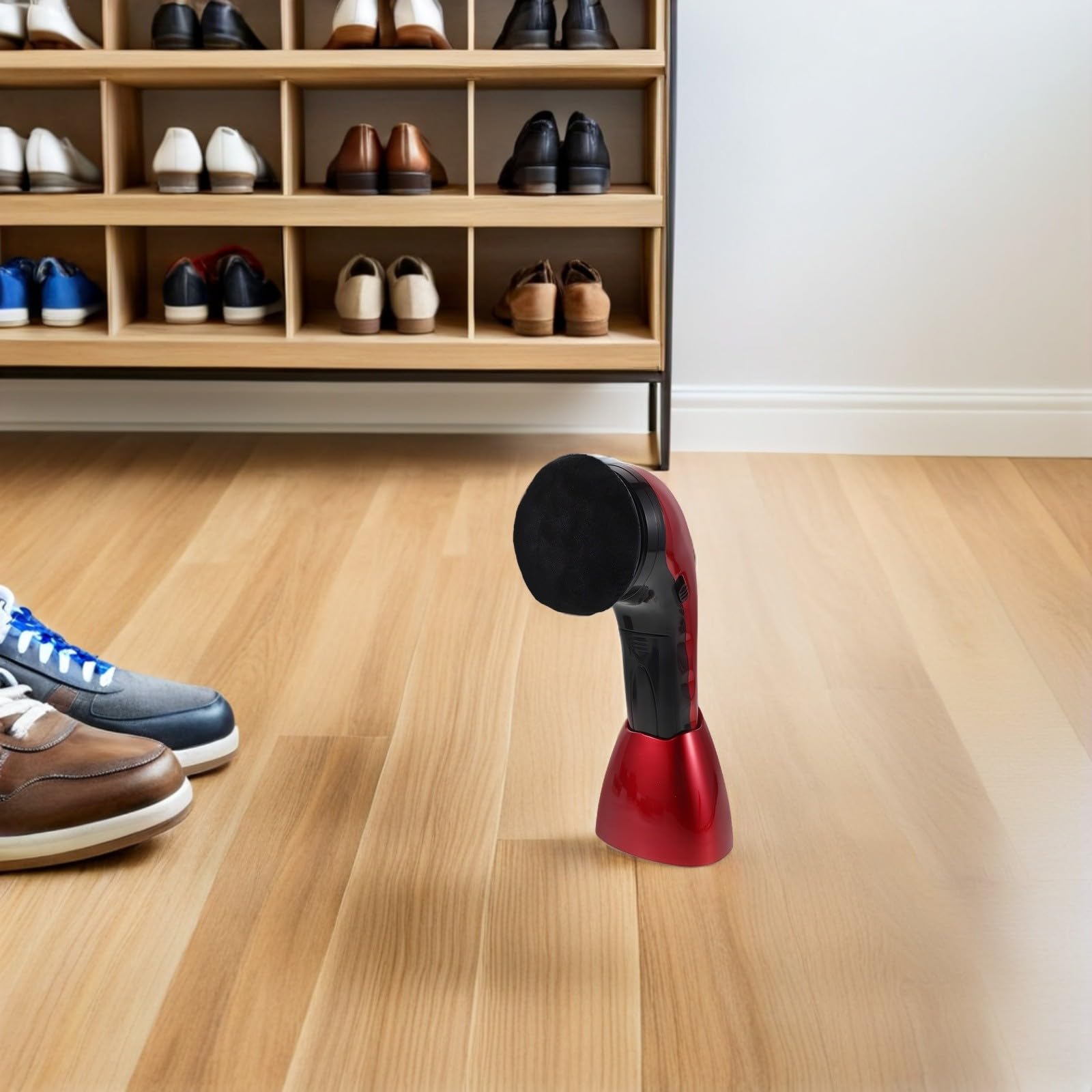 Cepillo Eléctrico para Zapatos Recargable con Cabezal Reemplazable | 1 Set, Fibra y Esponja, Portátil para Oficina y Hogar, Incluye Cabezales de Repuesto