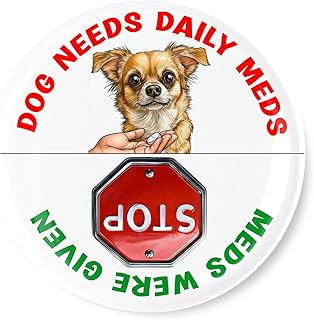 Daily Dog Pill Tracker Magnet 3.5 Inch Chihuahua Fridge Magnet for Pet Medication