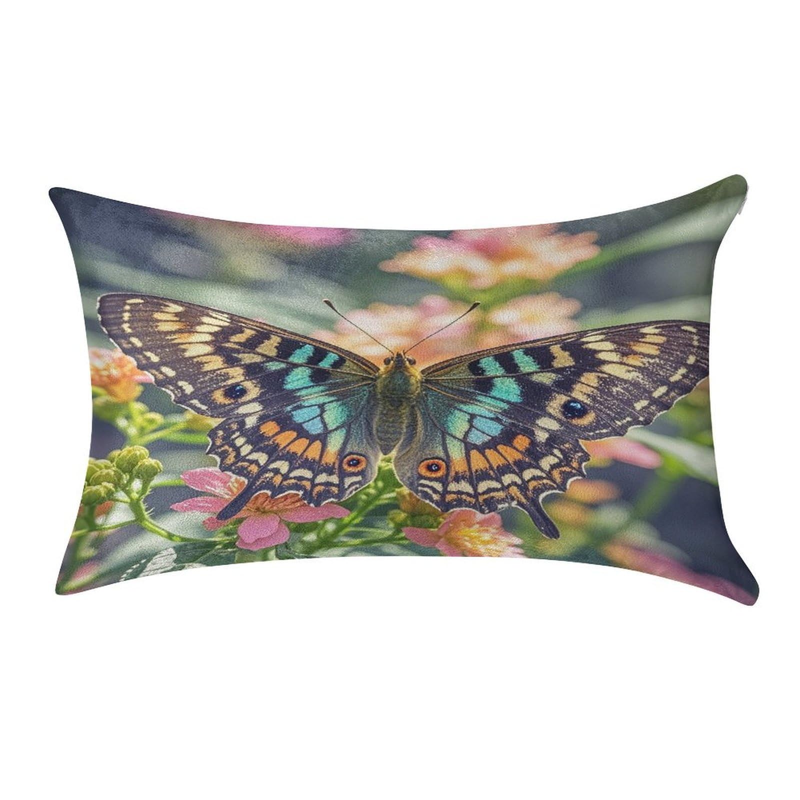 FekiLoot Butterfly Pillow Covers Luxury Velvet Oblong Pillowcases Rectangular Throw Pillows Case Decorative Velvet Cushion Covers Ultra Soft Lumbar Pillow Shells 12 X 20 in