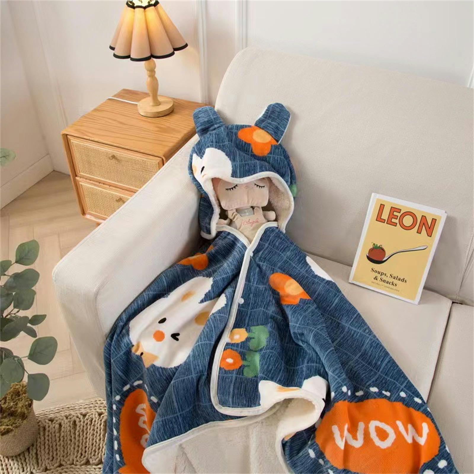 Decken Hoodie Schaldecke Büro Kinder Mittagspause Decke Winter Verdickte Studentische Kapuze -schal -umhangdecke