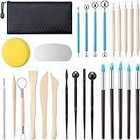 Amrules 27PCS Clay Tools Kit - Polymer Clay Sculpting Tools for Pottery, Carving, Modeling, Dotting & Crafts - Durable Air Dry Clay Set for Adults