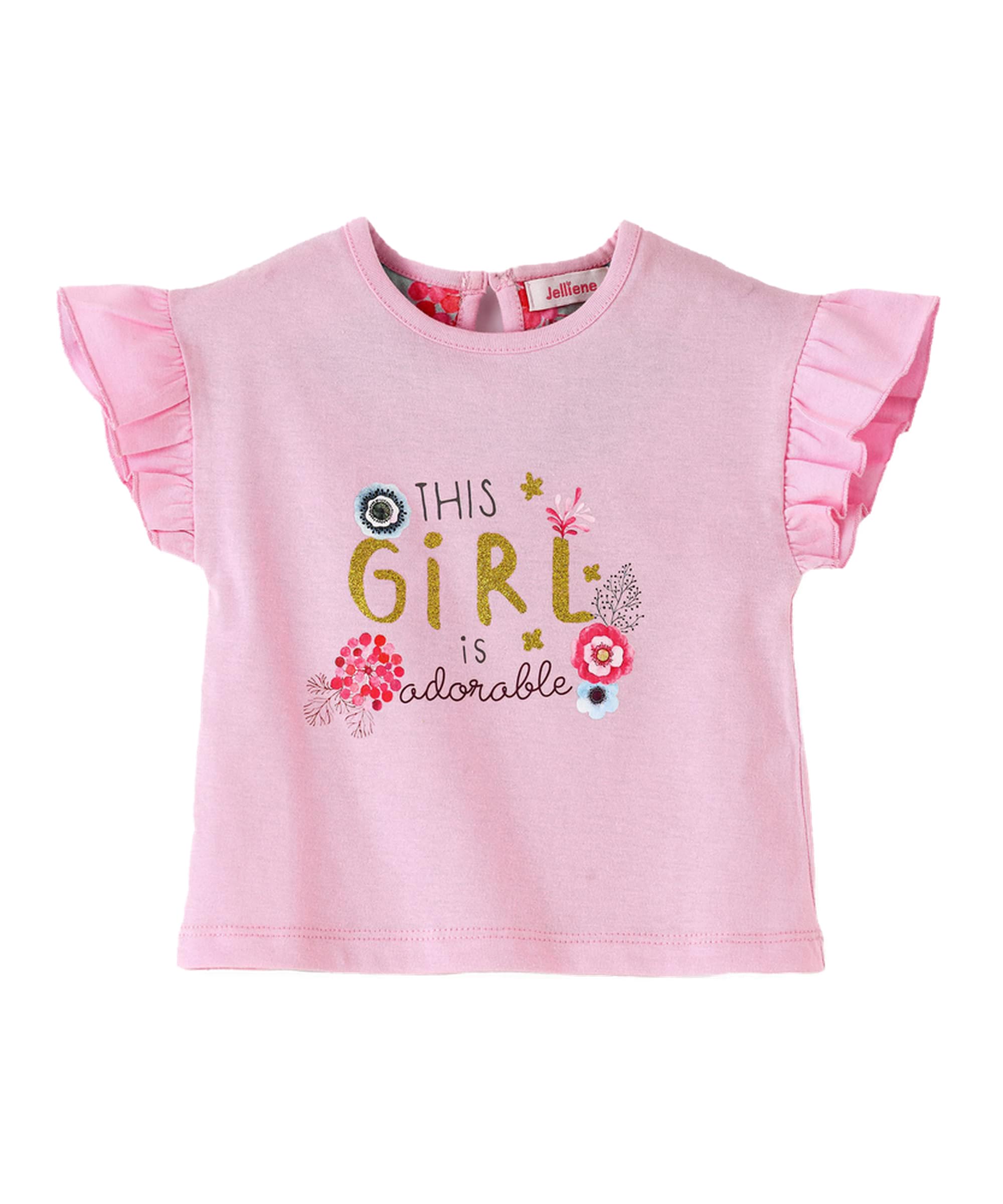 Jelliene Baby-Girls Knit Top With Frill Slv