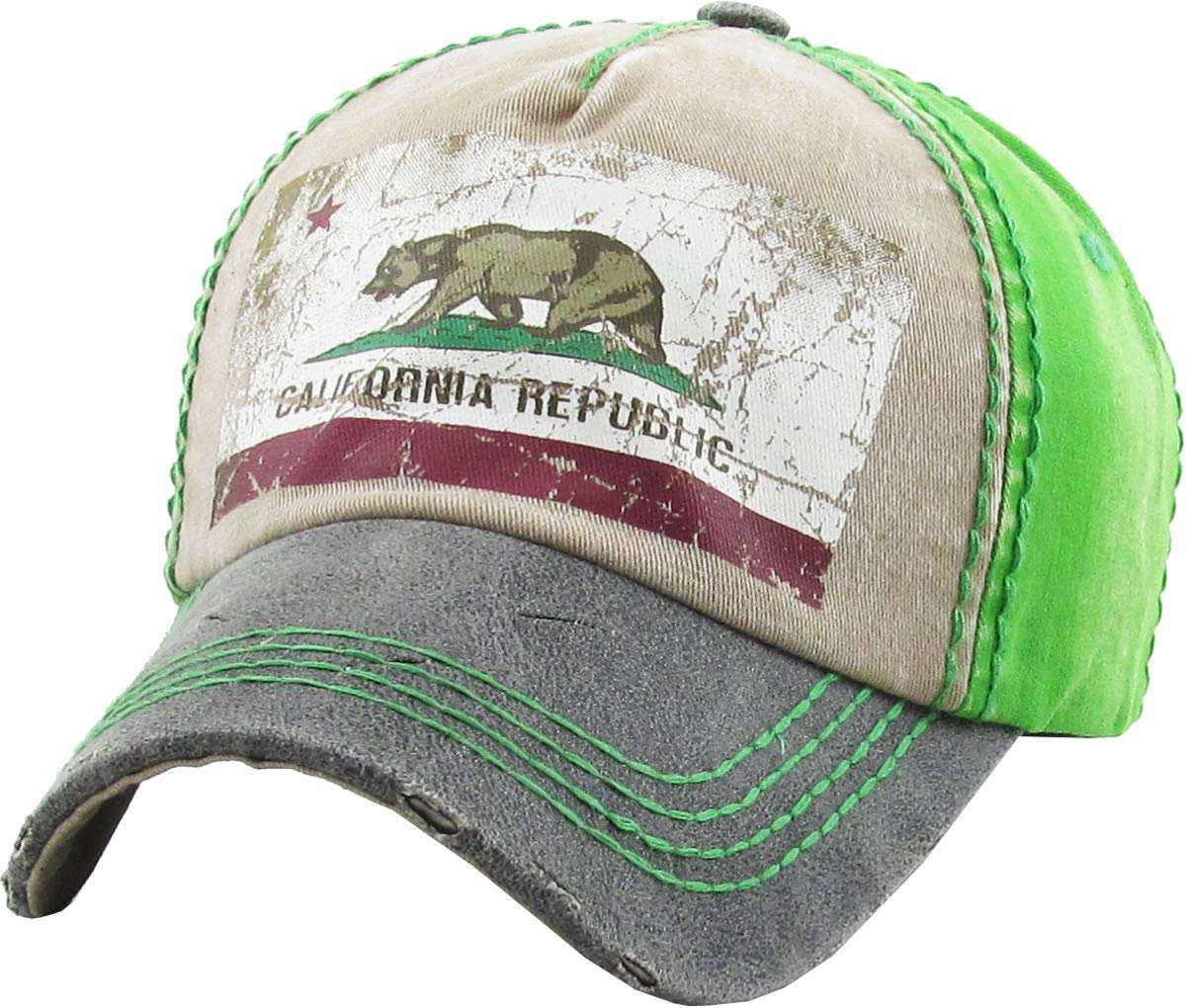 KBETHOSCalifornia Republic Cali Bear Collection Dad Hat Baseball Cap Polo Style Adjustable