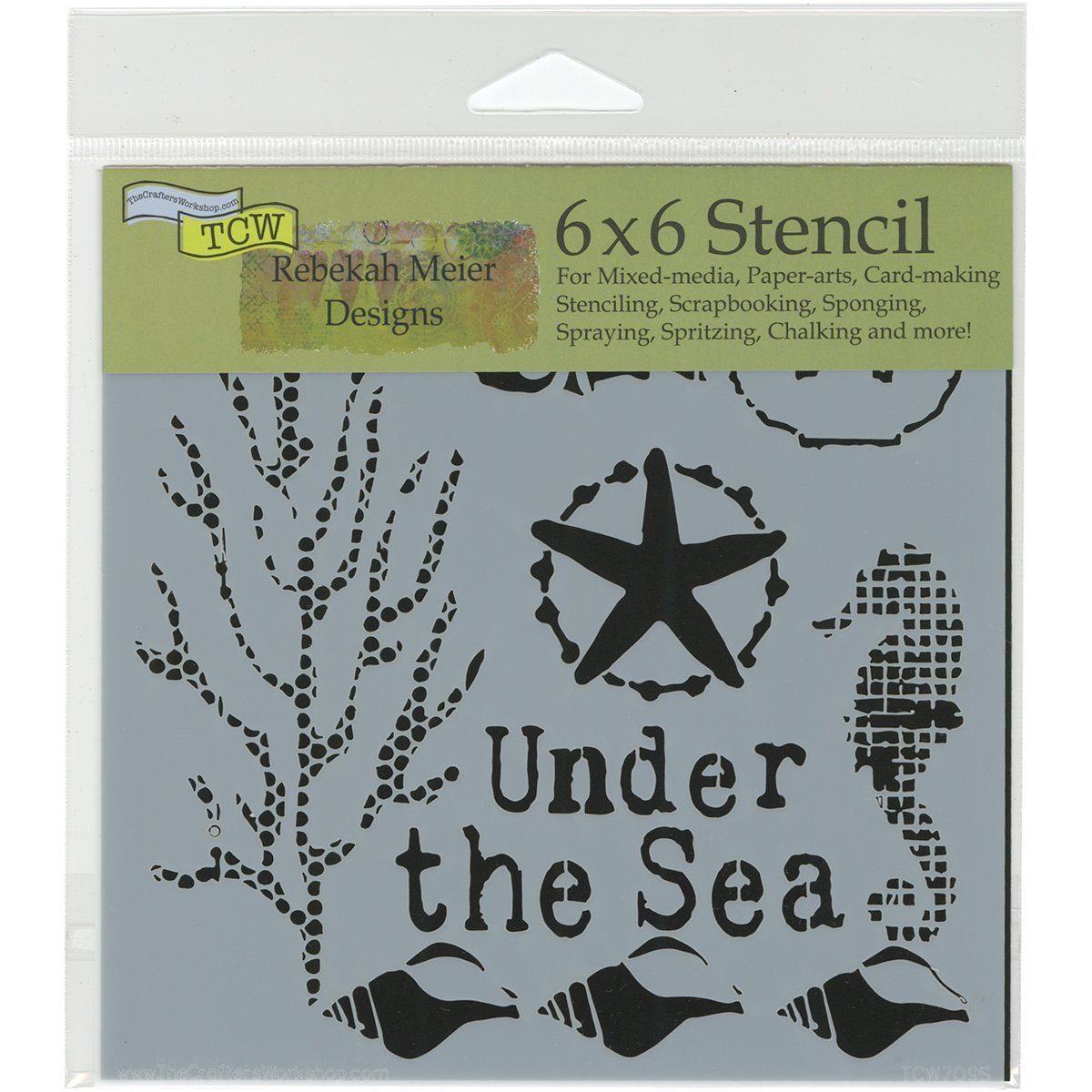 The Crafter's Workshop Transparent "Under The Sea" Stencil, 6 X 6-Inch (18 X 16 X 0.1 Cm)