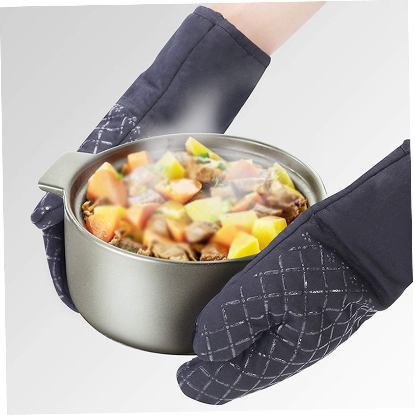 Ofenhandschuhe Und Kochschürze Satz Baumwolle Hitzebeständig rutschfest Für Backen Grillen Küche