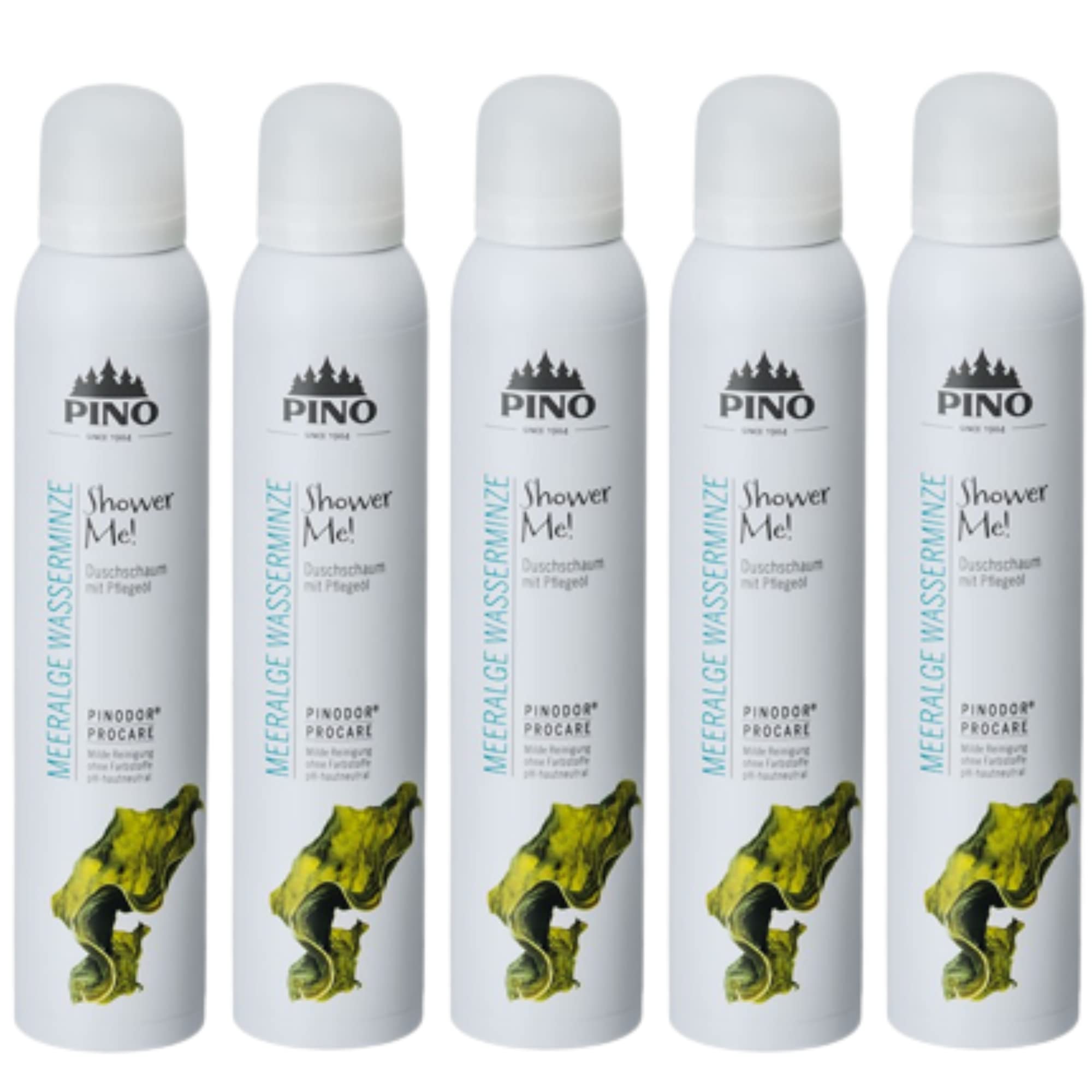 Pino Duschschaum Meeralge Wasserminze 5 x 200 ml