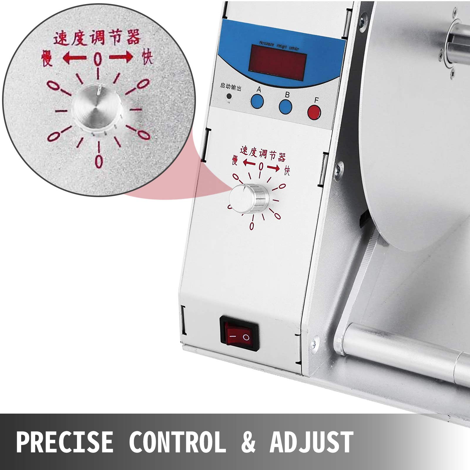 VEVOR Automatische Etikettenaufwickler 220 V, Automatischer Etiketten-Umwickler max.115 mm, Etikett Aufwickler, Rückspulmaschine, Zurückspulen Maschine, Aufwickelmaschine, Etikettenrückspulmaschine