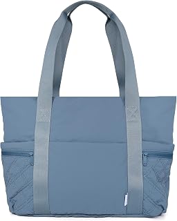 NOL Lightweight Puffer Tote Bag for Women-Quilted Shoulder Bag with Zippered Compartments | Waterproof Puffy Handbag for Work