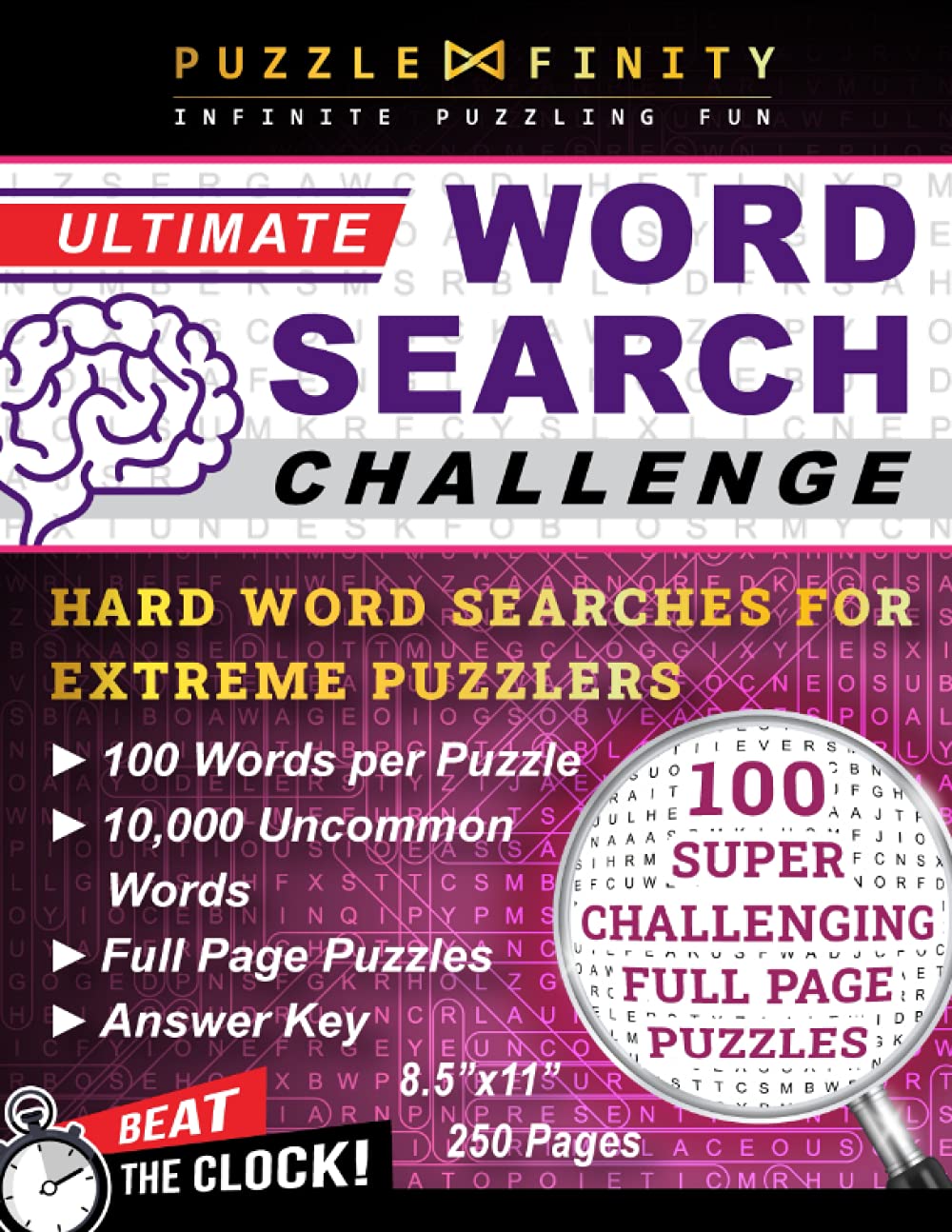 Ultimate Word Search Challenge: Hard Wordsearches for Extreme Puzzle Lovers with 100 Words per Puzzle & 10,000 Rare Words - Challenging & Difficult Word Search Book for Adults & Smart Teens