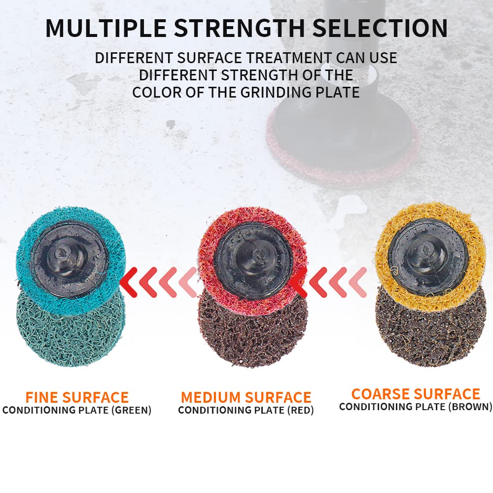 SI FANG 68 Stück Schnellwechsel-Schleifscheiben, 25 mm, Mix-Set mit Scheiben-Padhalter für Schneideisen, Rollschloss-Oberflächenpflegescheiben für Oberflächenvorbereitung, Rost, Farbentfernung