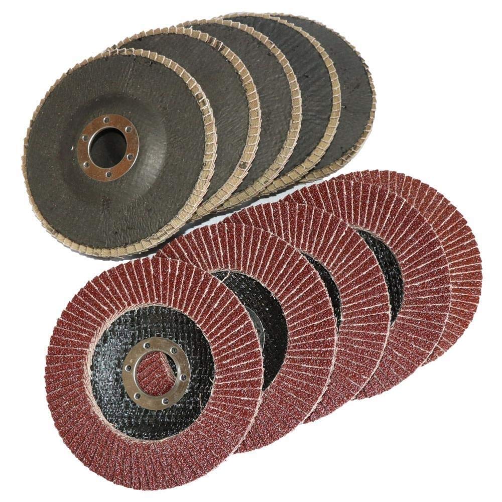 HHRFCS 10 szt. Tarcze listkowe 115mm 4-1/2" * 7/8" Tarcze szlifierskie 80 Ściernice ścierne do szlifierki kątowej