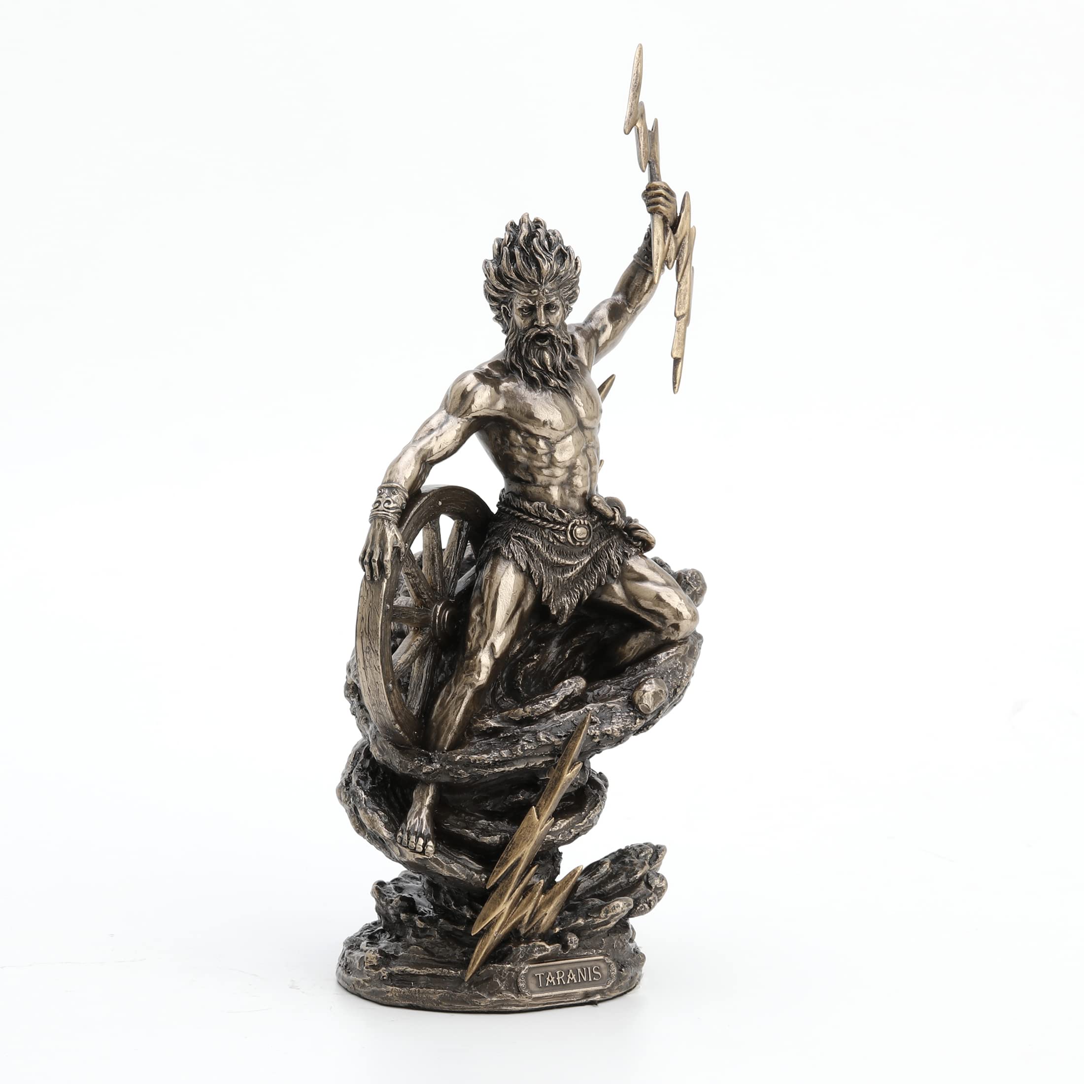 Veronese Design Bronze Taranis Celtic God Of Thunder Resin Statue Home Decor Mythology Sculpture