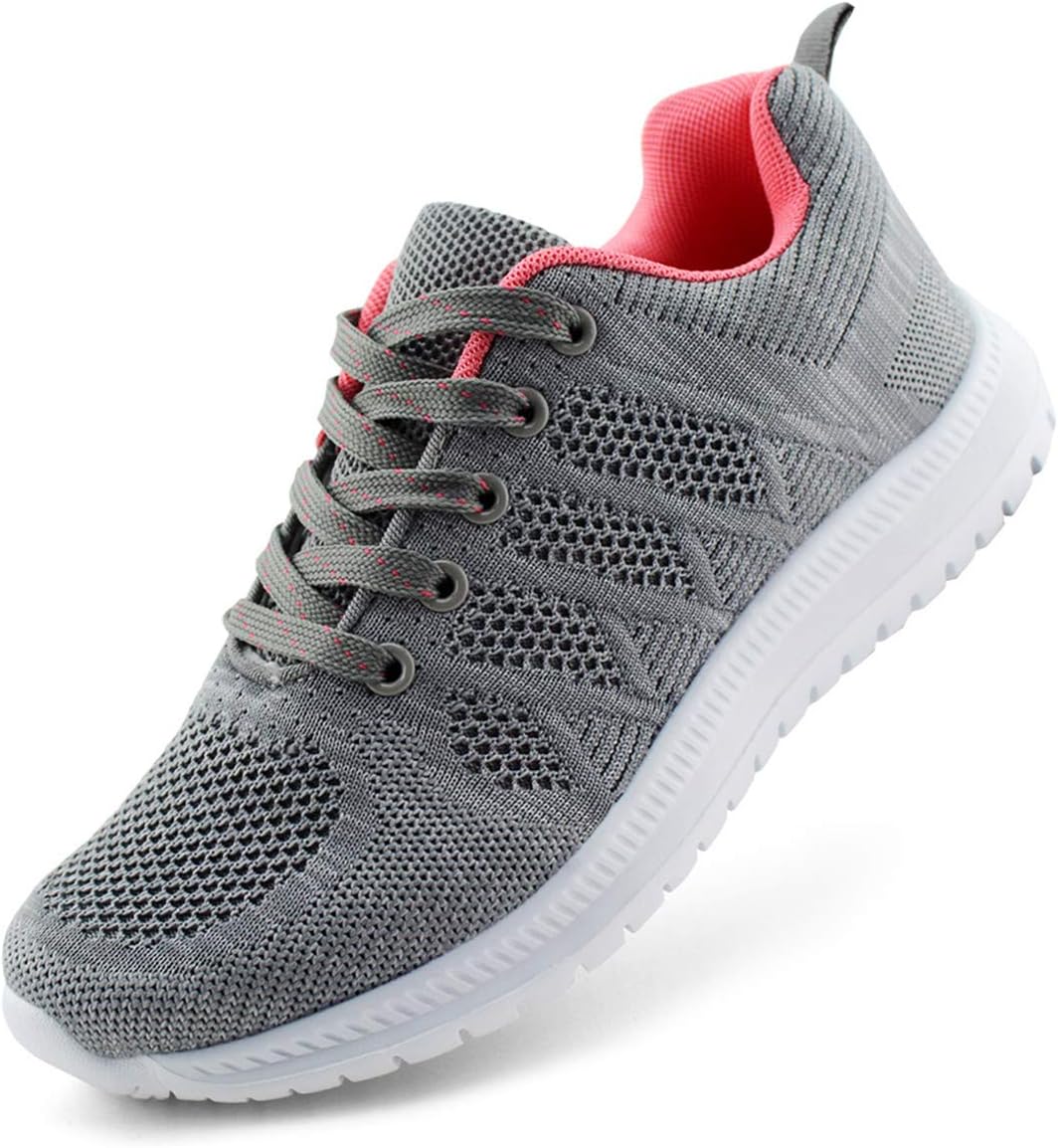 JABASIC Women Lightweight Knit Running Shoes Athletic Walking Sneakers 6 Grey