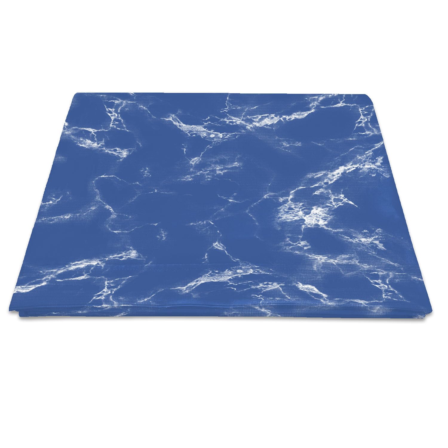 Pizuna Cotton Marble Blue Print Flat Sheet Double 1 Pc, 400 Thread Count 100% Long Staple Cotton Flat Bed Sheets 230x280, Sateen Cooling Flat Sheets Printed Bedding (Printed Bed Sheets Double)