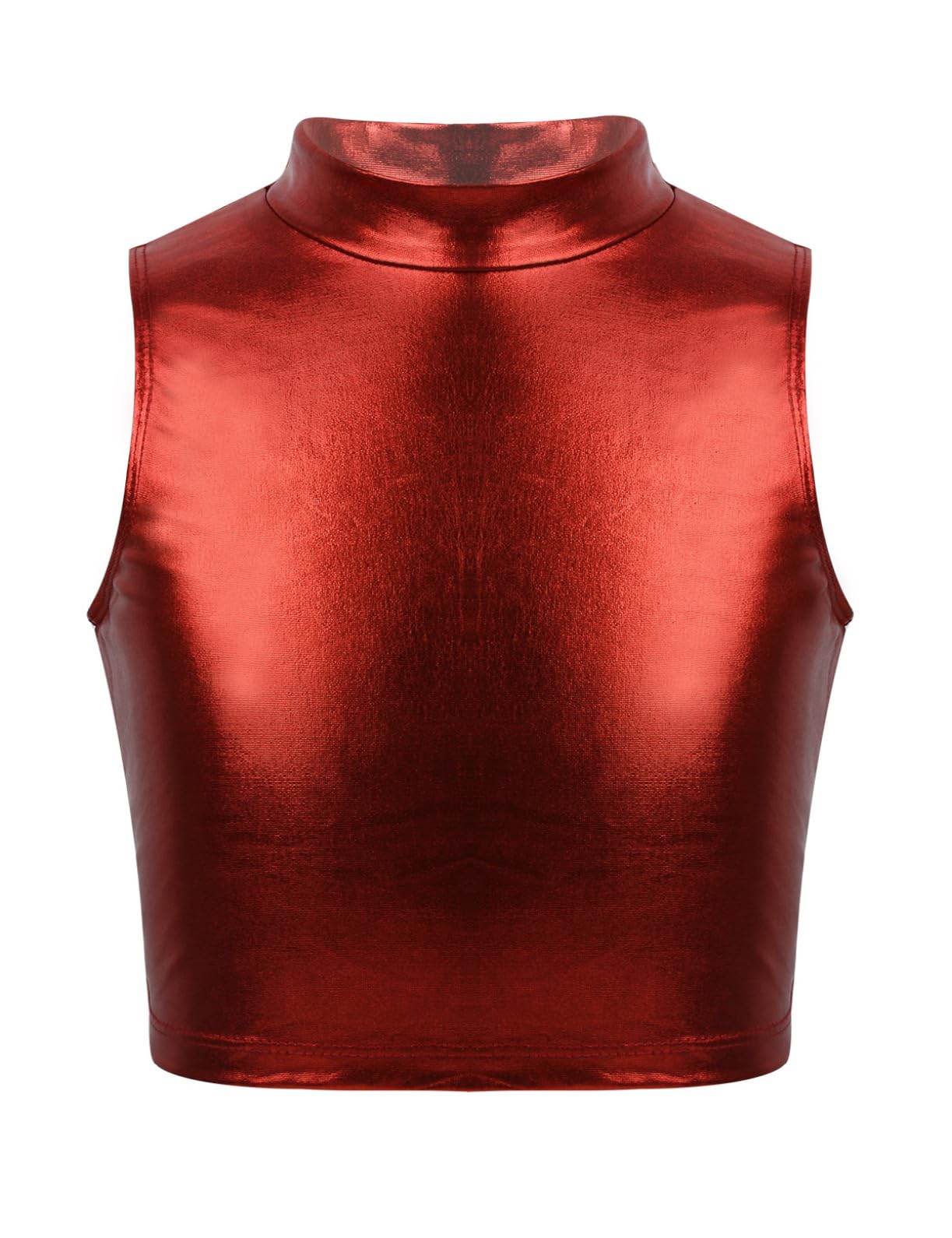Freebily Sujetador Deportivo Niñas para Danza Gimnasia Crop Top sin Mangas Brillo Métalico Camiseta Corta Verano Tank Top Deportes Ballet Fitness Running