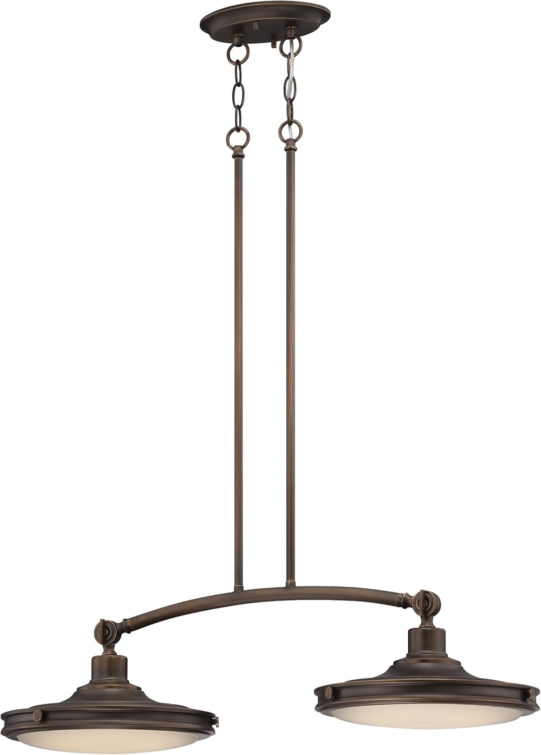 Nuvo Lighting 62/163 Houston LED Two Light Island Pendant 40 Watt 2840 Lumens Soft White 2700K KolourOne LED Technology Frosted Glass Rustic Brass Fixture Nuvo Lighting 62/163 Houston LED Two Light Island Pendant 40 Watt 2840 Lumens Soft White 2700K KolourOne LED Technology Frosted Glass Rustic Brass Fixture