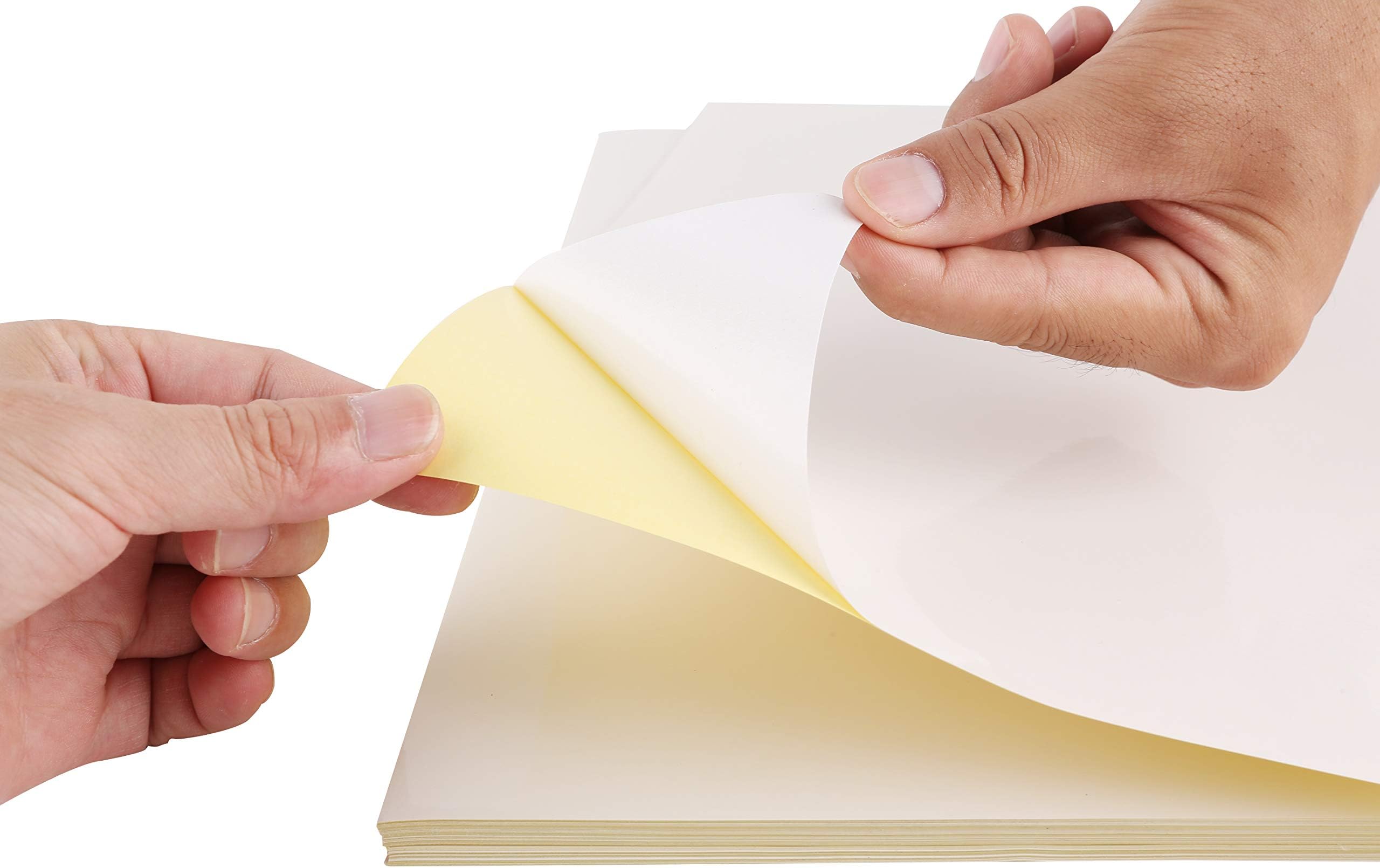 Flydecor Sticker Labels for Printer A4 Adhesive Sheets for Printing(Glossy white, 60)