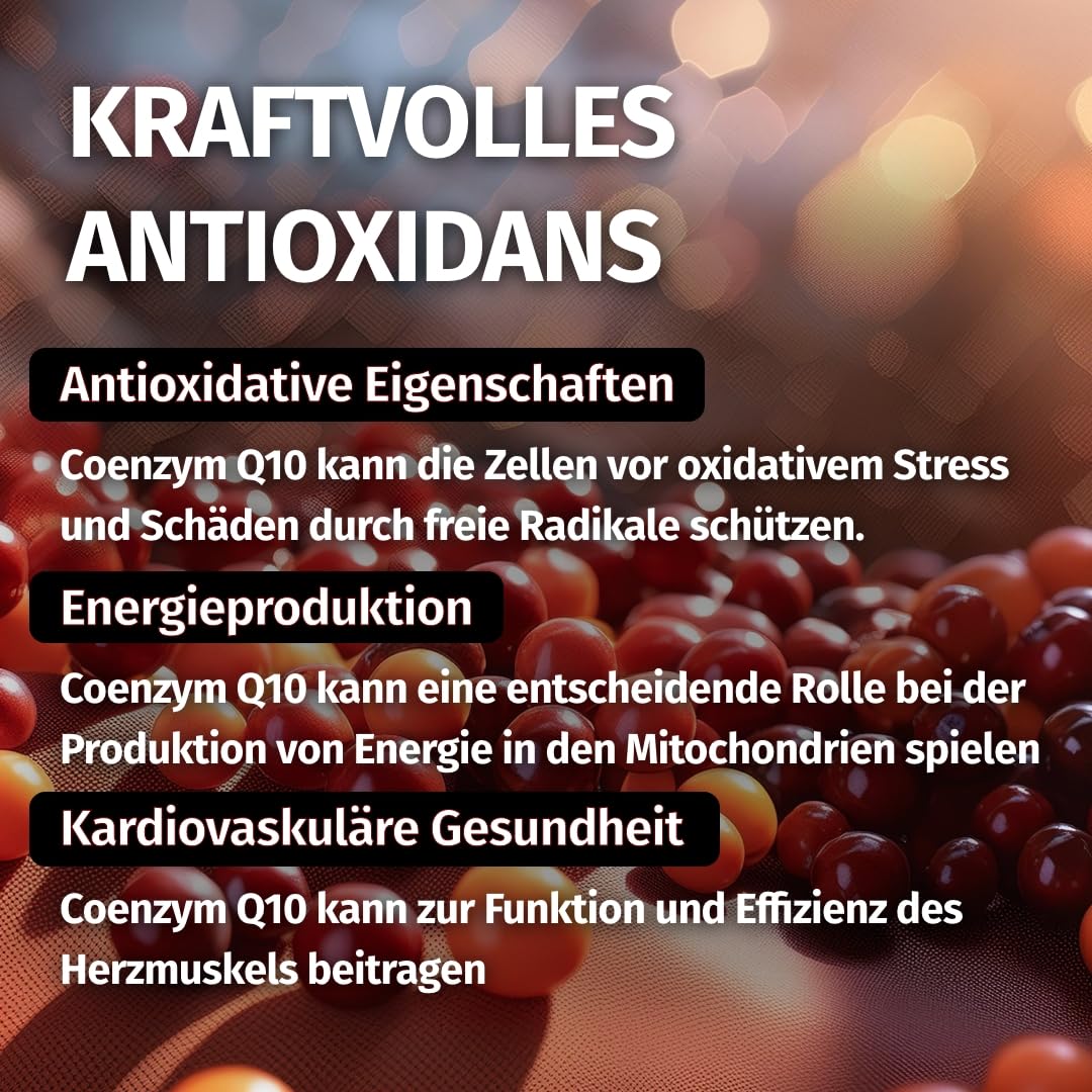 Green Naturals Coenzym Q10 – Hochdosiert: 250 mg – 180 Kapseln | Aus Fermentation gewonnen · 6-Monatsvorrat