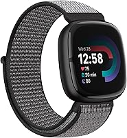 Vista 23 de Correas de nailon compatibles con Fitbit Versa 4/Sense 2/Versa 3/Fitbit Sense, correa de repuesto ajustable deportiva suave transpirable