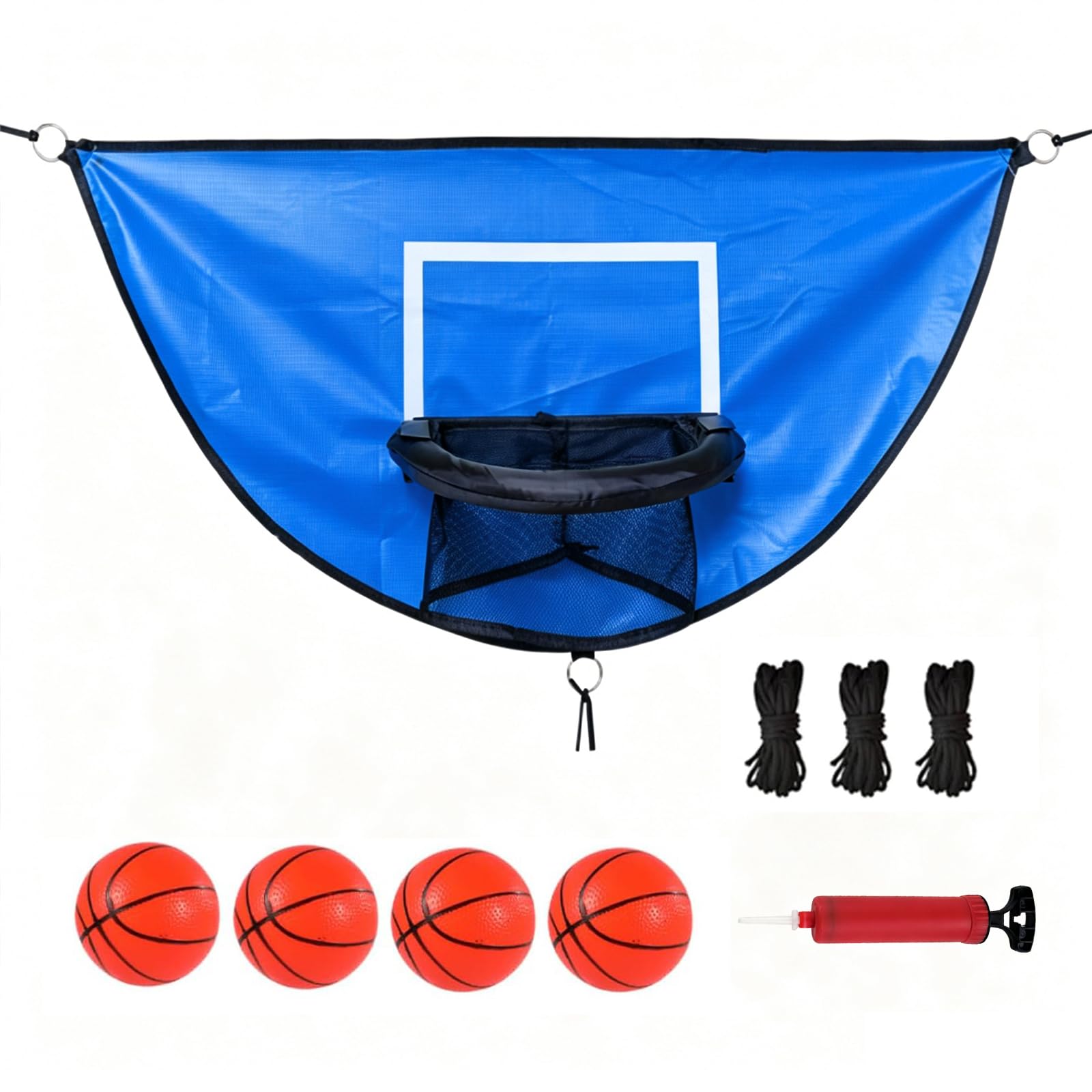 Trampoline Basketball Hoop, Basketball Hoop with Pump and mini Ball, Detachable Dunk Hoop (Blue)