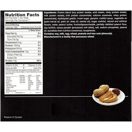 Miniatura 2 de PROTIFIT - Barra de proteína de taza de mantequilla de maní baja en calorías, paquete de 2 unidades, alta en proteínas, 0.57 onzas de proteína, baja