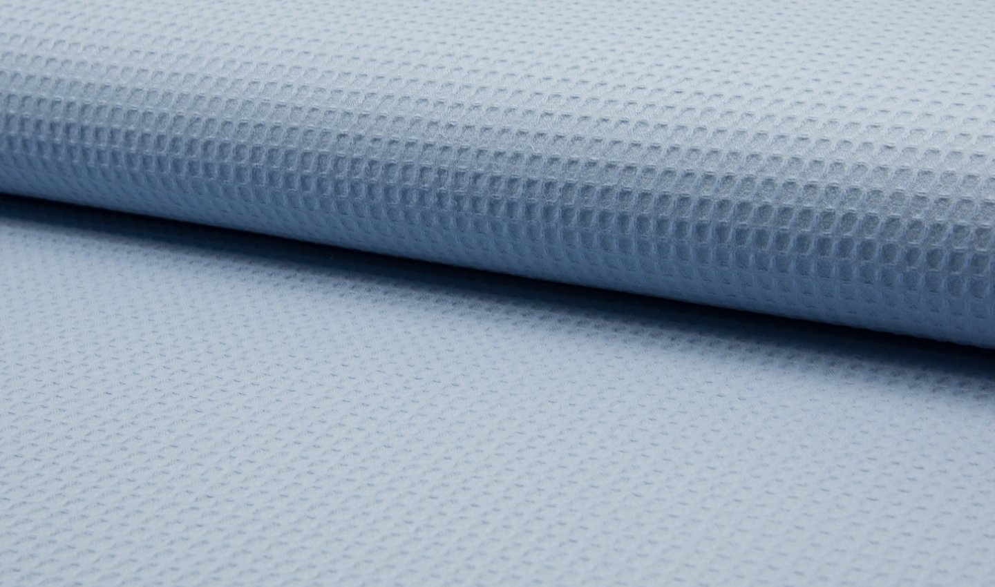 100% Cotton Waffle Honeycomb Pique Fabric Material - Dusty Blue, 1Mtr - 150cm x 100cm