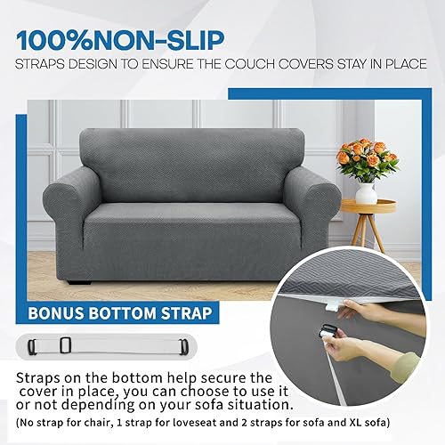 Miniatura 5 de XINEAGE Fundas elásticas para sillón nuevas 2025, 1 pieza, protector para silla de sala de estar, funda gruesa y suave con parte inferior elástica,