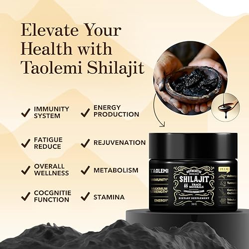Miniatura 4 de taolemi Shilajit - Resina orgánica pura del Himalaya, Shilajit con más de 85 minerales traza y ácido fúlvico para mejorar la energía y el sistema