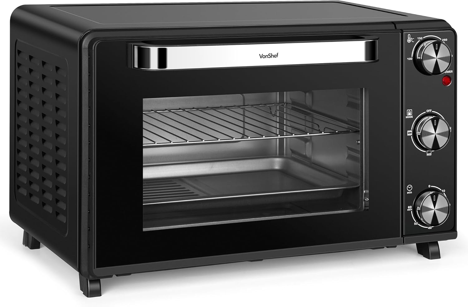 VonShef Compact 30L Mini Oven, front view bil-bieb magħluq
