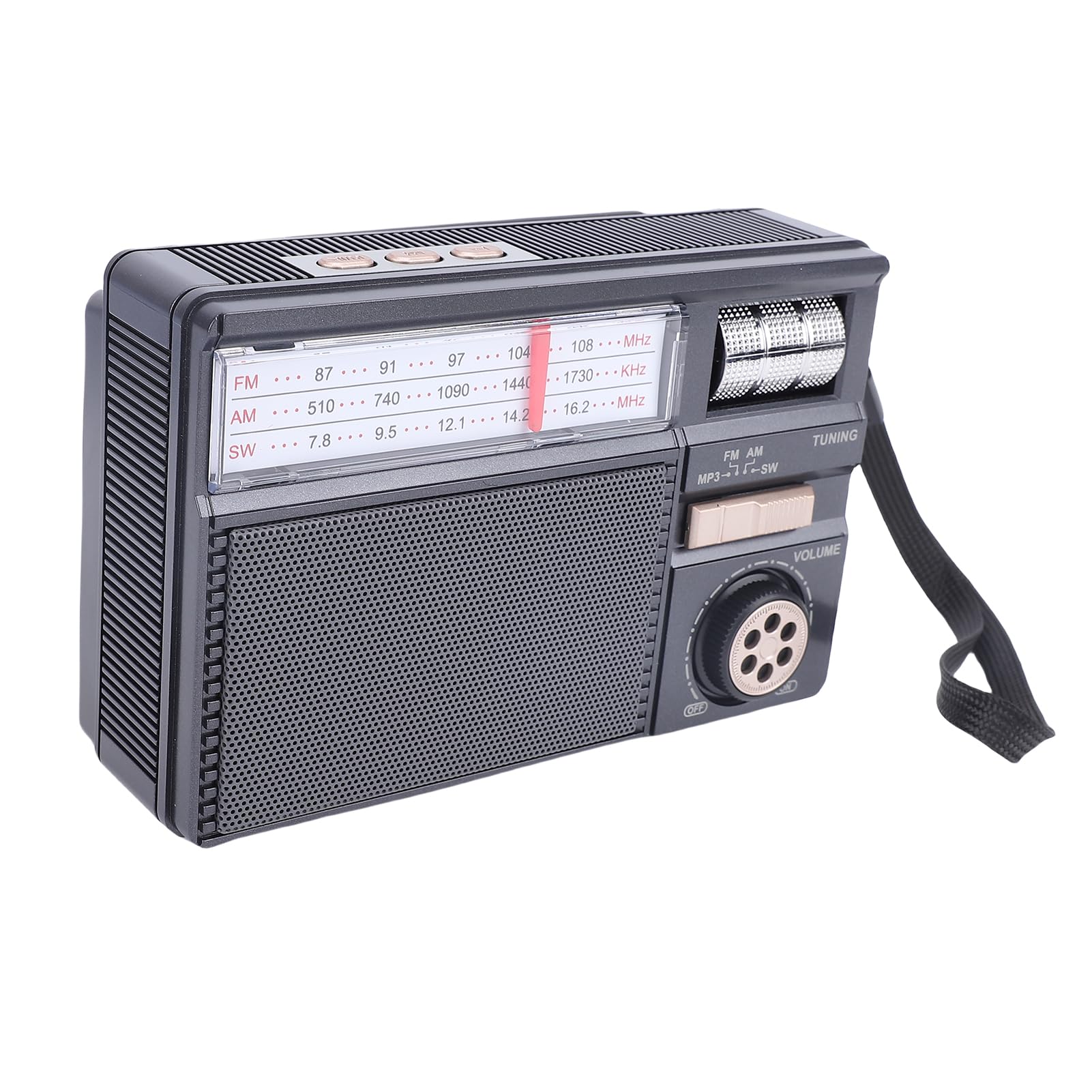 Gugxiom Solarne Radio Bluetooth, Przenośne Radio AM FM SW z Panelem Słonecznym, Akumulatorowy Głośnik Zewnętrzny na Kemping, Obsługa Odtwarzania Kart USB/TF (BLACK)