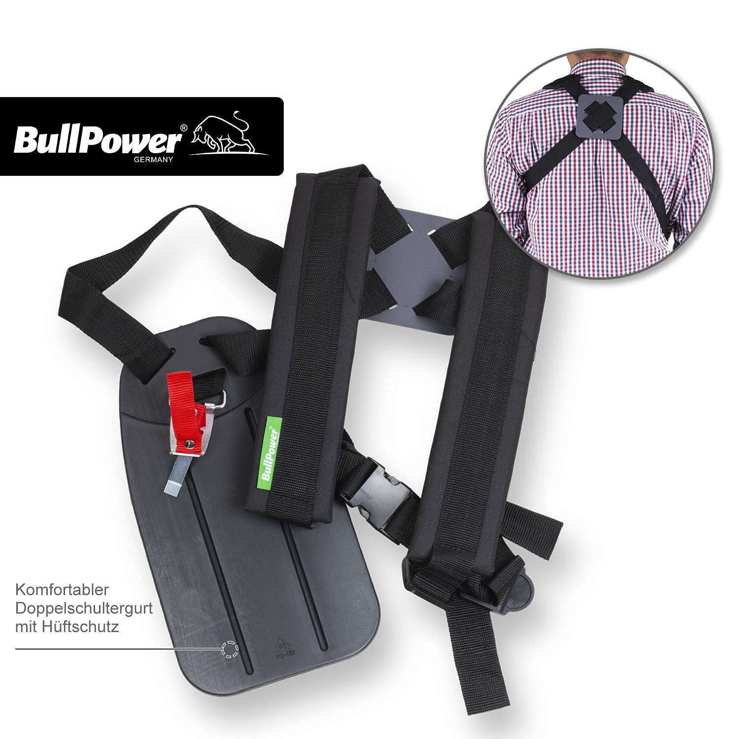BullPower MF-5206 Multitool 5in1 Heckenschere Motorsäge Motorsense Benzin Rasentrimmer Freischneider Astsäge Hochentaster inkl. 90cm Verlängerung