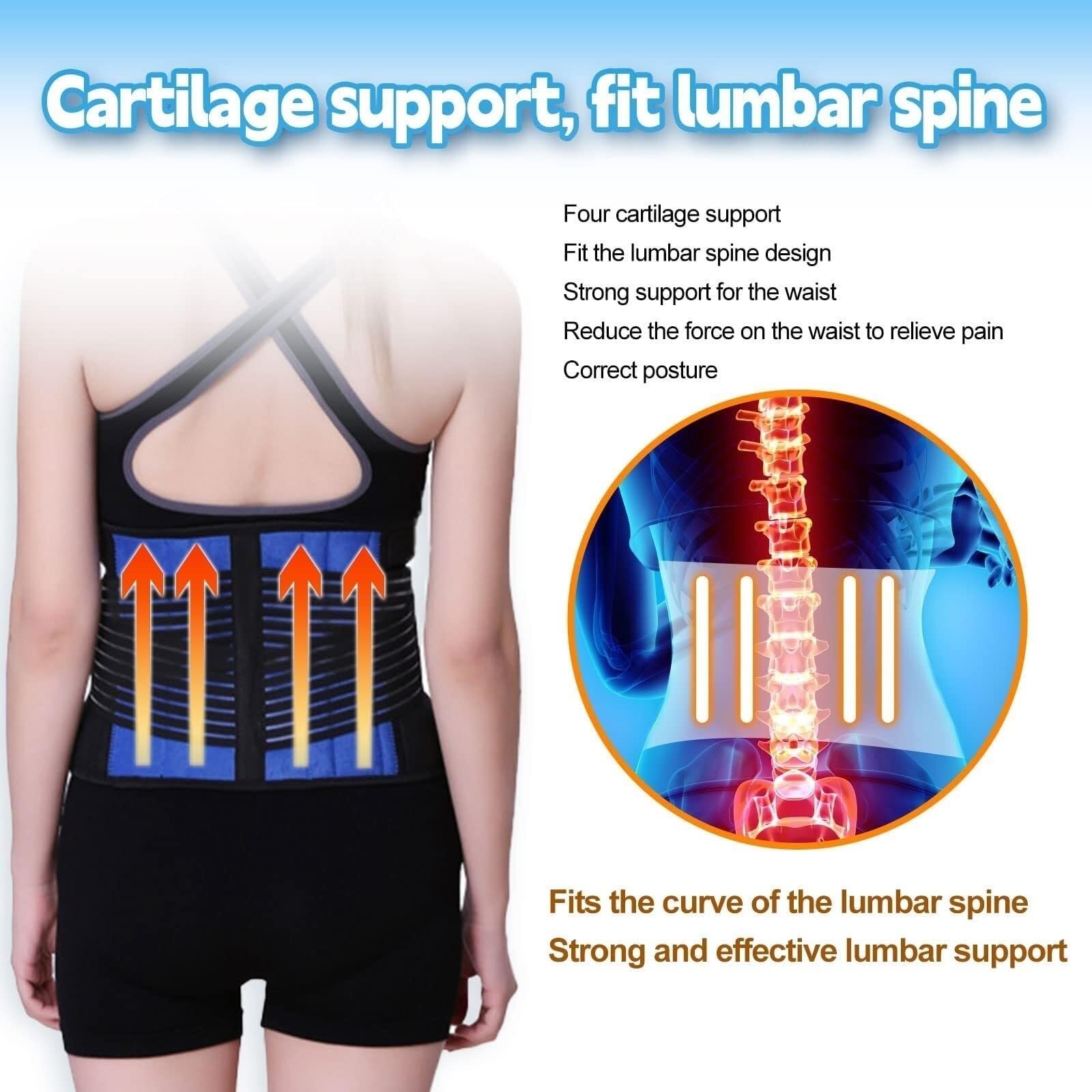 Faja Lumbar Fajas para La Espalda Cinturón De Soporte para La Cintura Corrector De Postura De La Espalda Descompresión De La Columna Lumbar Cinturón Apoyo Lumbar(XXXXXX-Large)