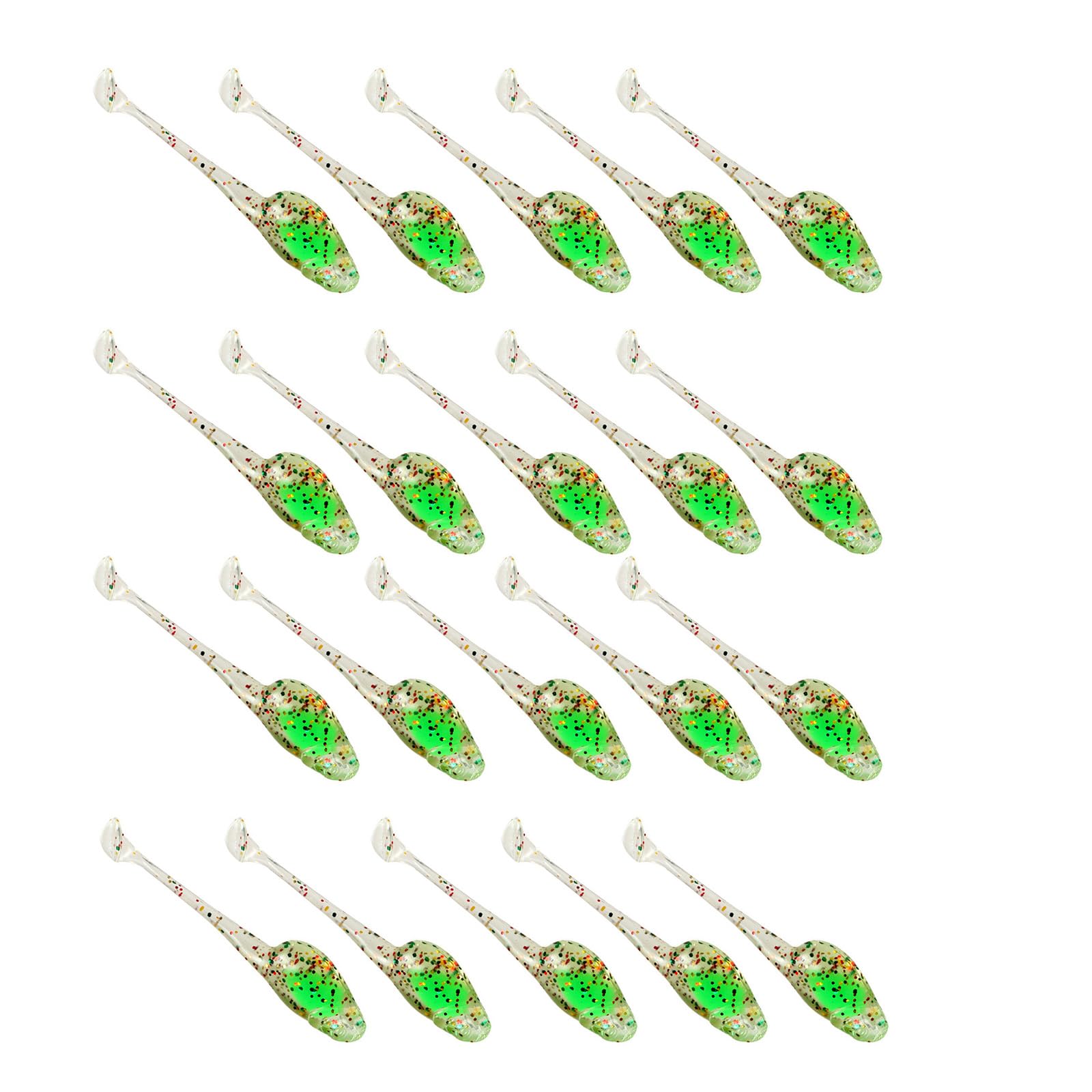 Xjdzineq 20Pcs Soft Fishing Lures 5cm 1.2g Artificial Baits Paddle Tail Swimbaits Lure for Trout T Tail Baits Lure