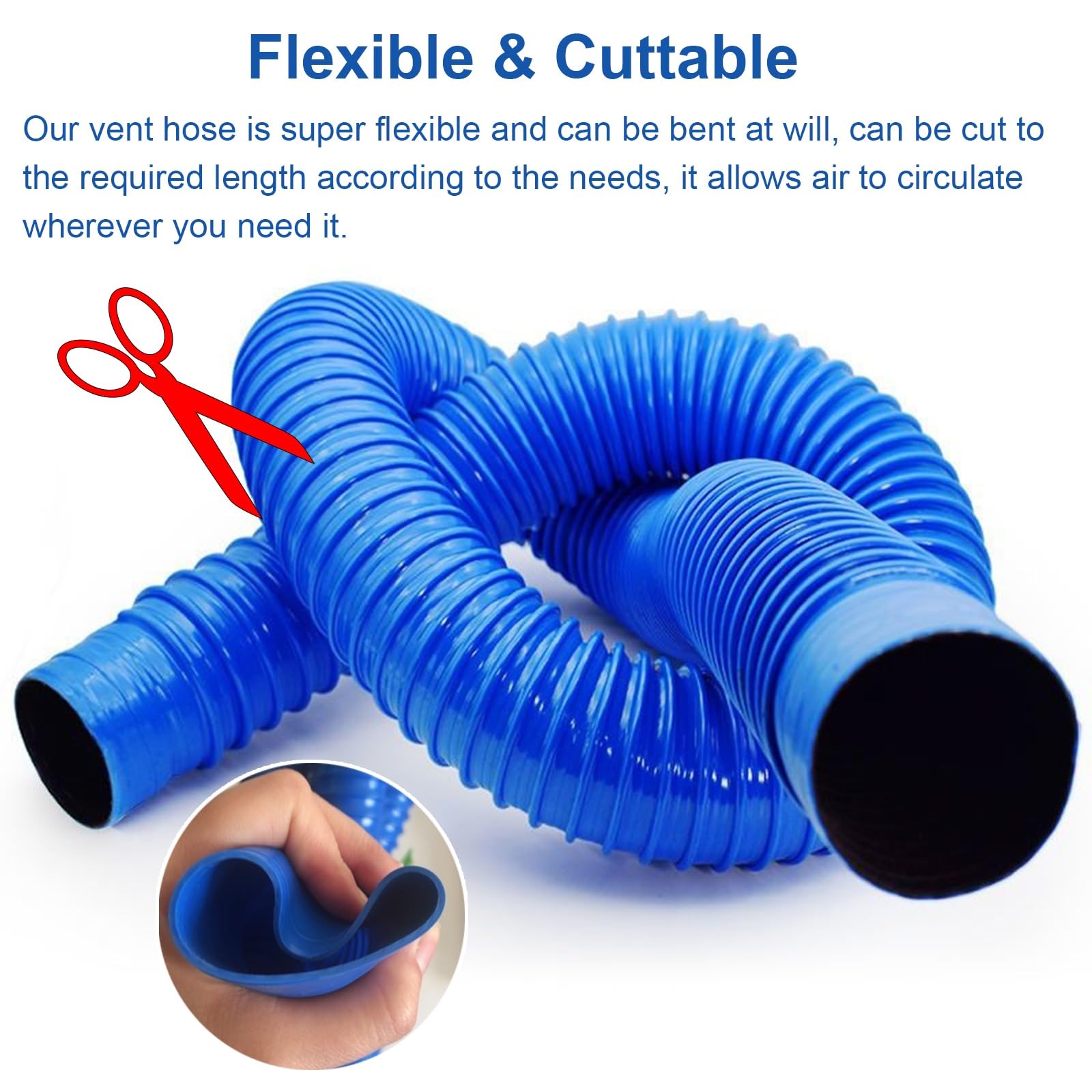 Tubo flessibile per la ventilazione, struttura in gomma PVC resistente, ideale per HVAC, asciugatrice, aspirapolvere e sistemi di drenaggio all'aperto