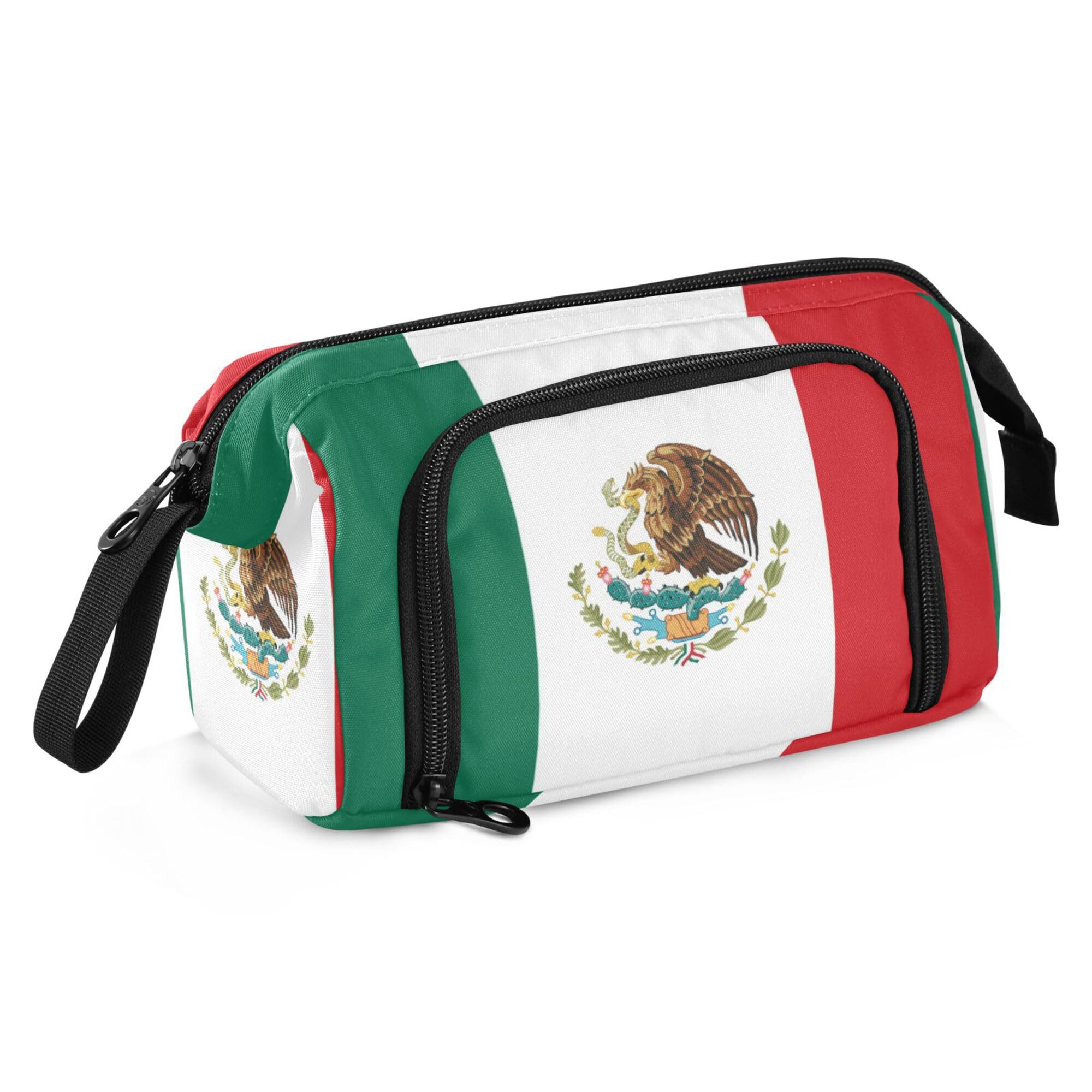 Fisyme Mexico Flag Pencil Case Large Capacity Pencil Pouch Pen Bag Box Big Makeup Pencil Case Organizer