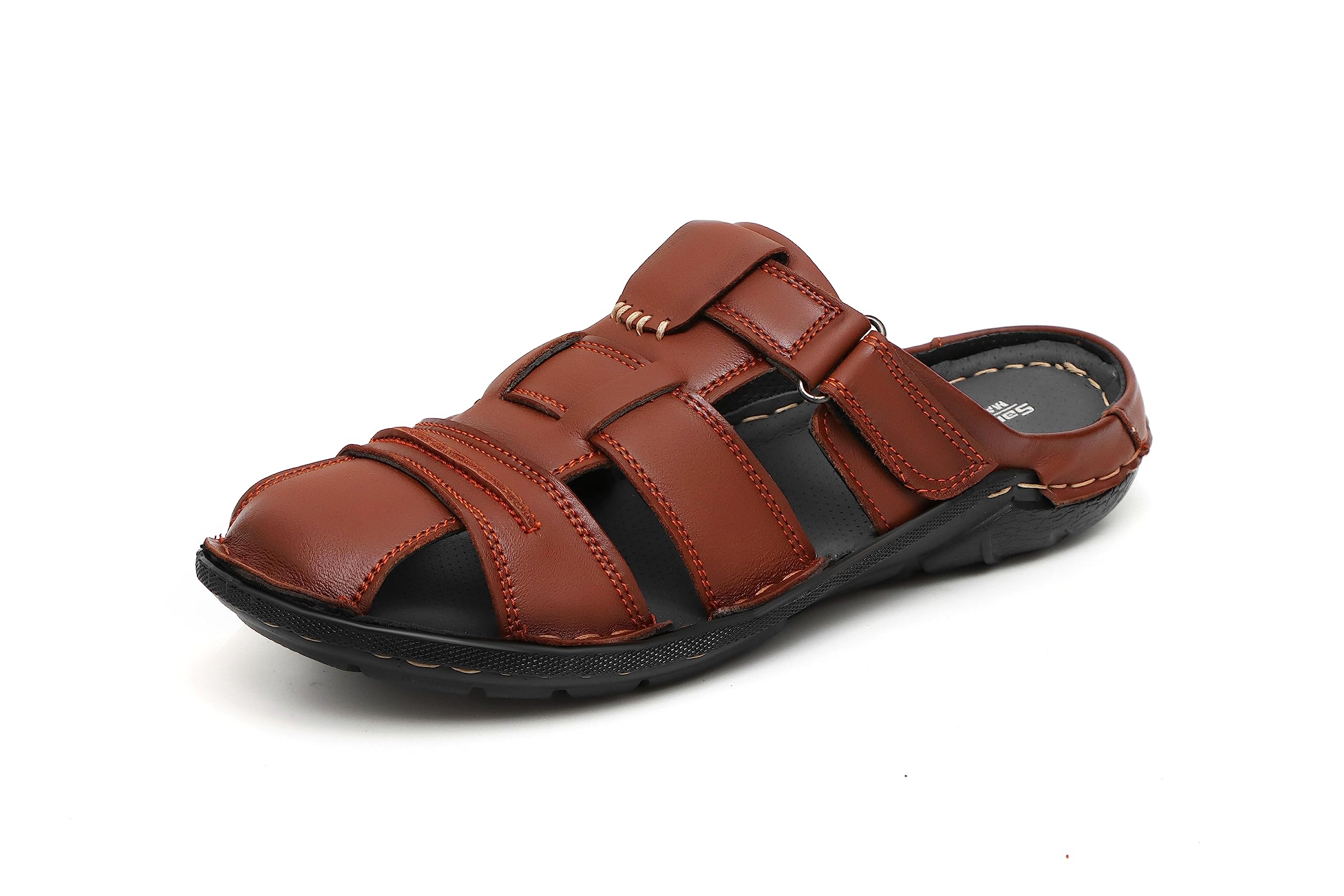sf sanferrara Genuine Leather Back Open Half Sandal Backless Sandals for Men-picture-40