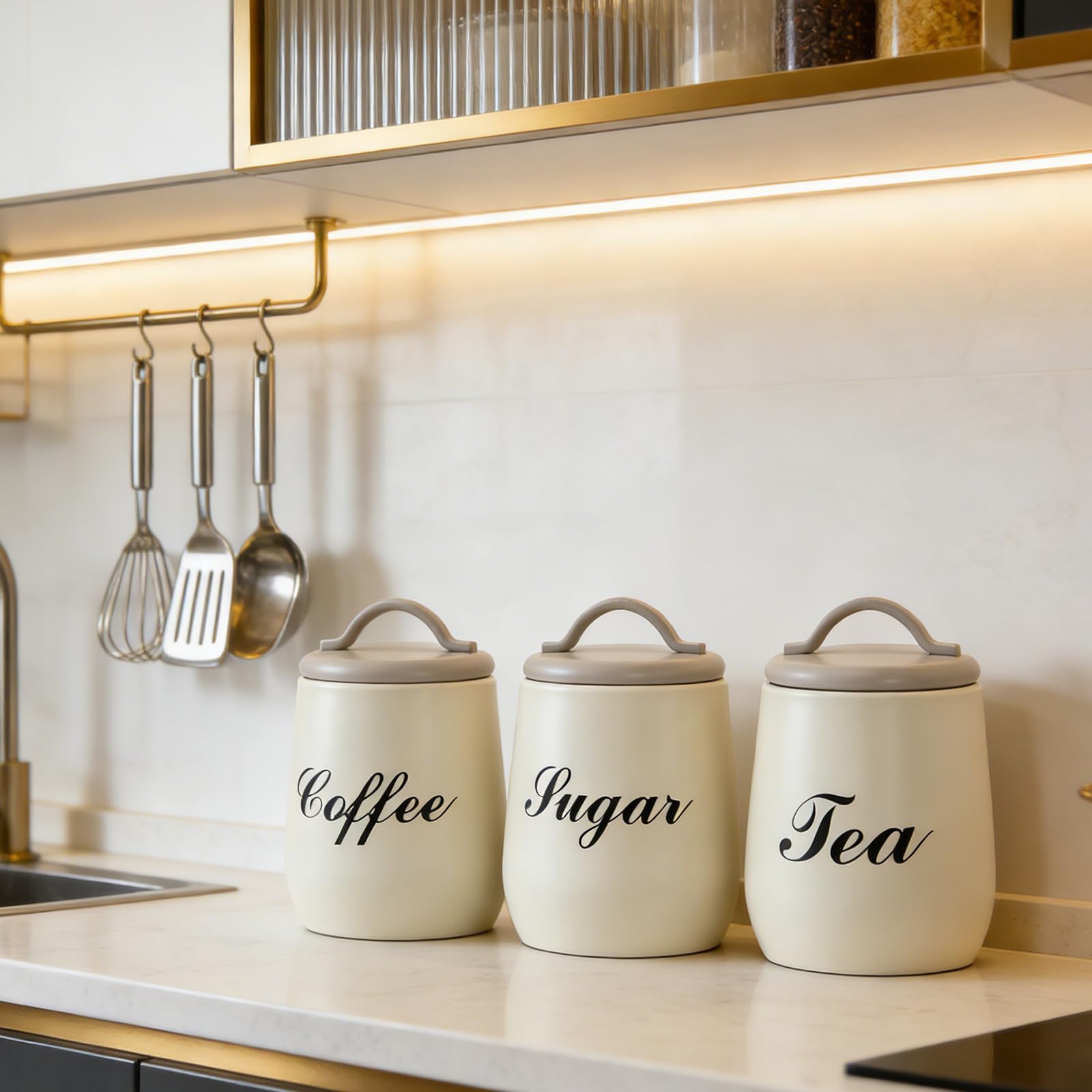 Moderno tarro de almacenamiento de cocina para café y productos secos, prácticos botes para conservar café, té y alimentos secos, tarros de organización de cocina