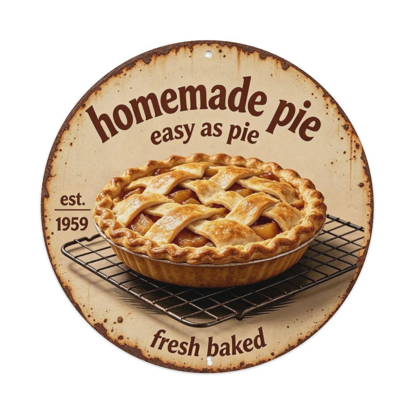 Easy As Pie Metal Tin Sign Plaque