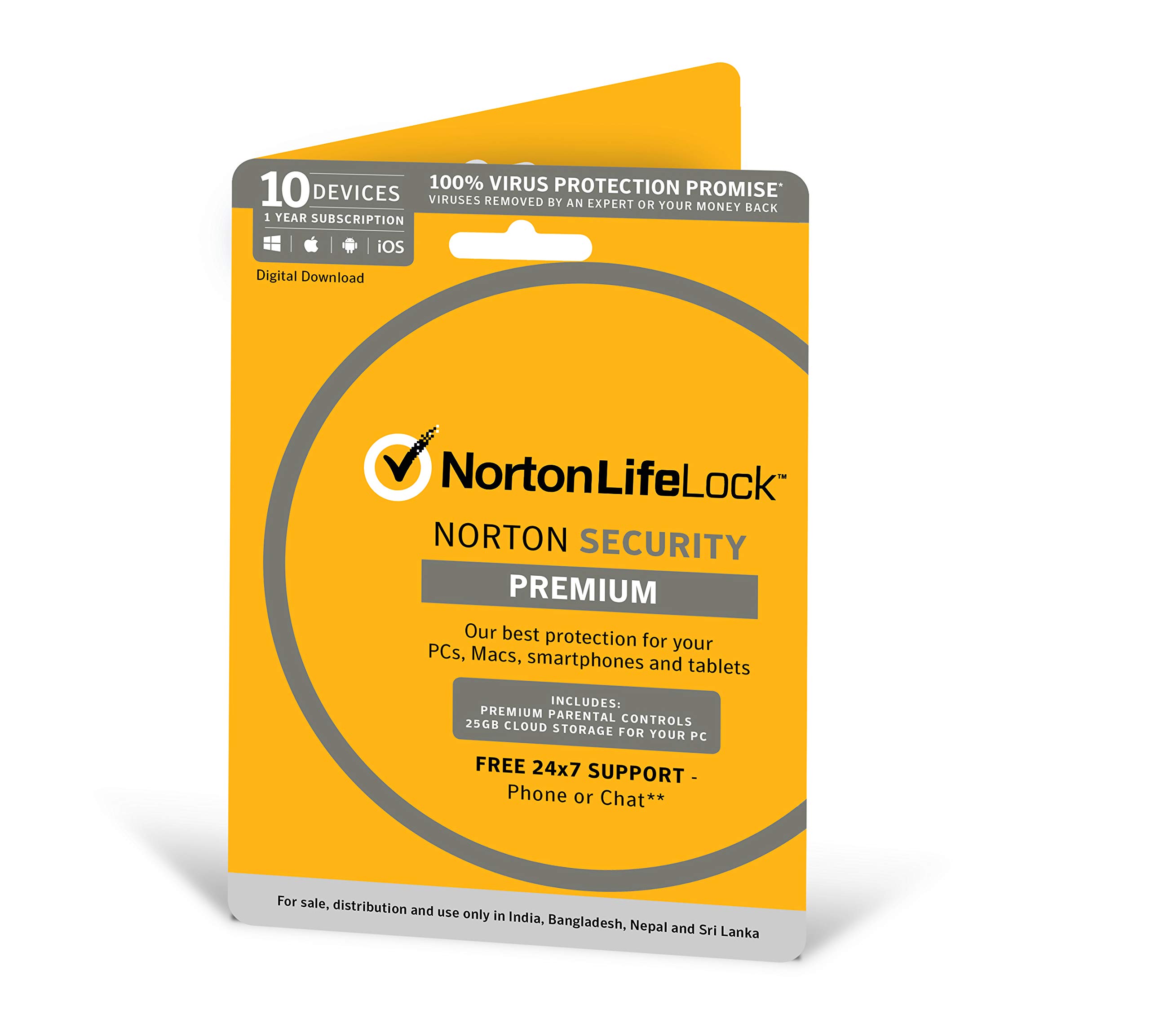 Norton Security Premium - 10 Devices - 1 Year (Total Security For PC, Mac, Android, IOS) - Physical Delivery (Activation Key Card) (B07QF9PJNH) Amazon Price History, Amazon Price Tracker